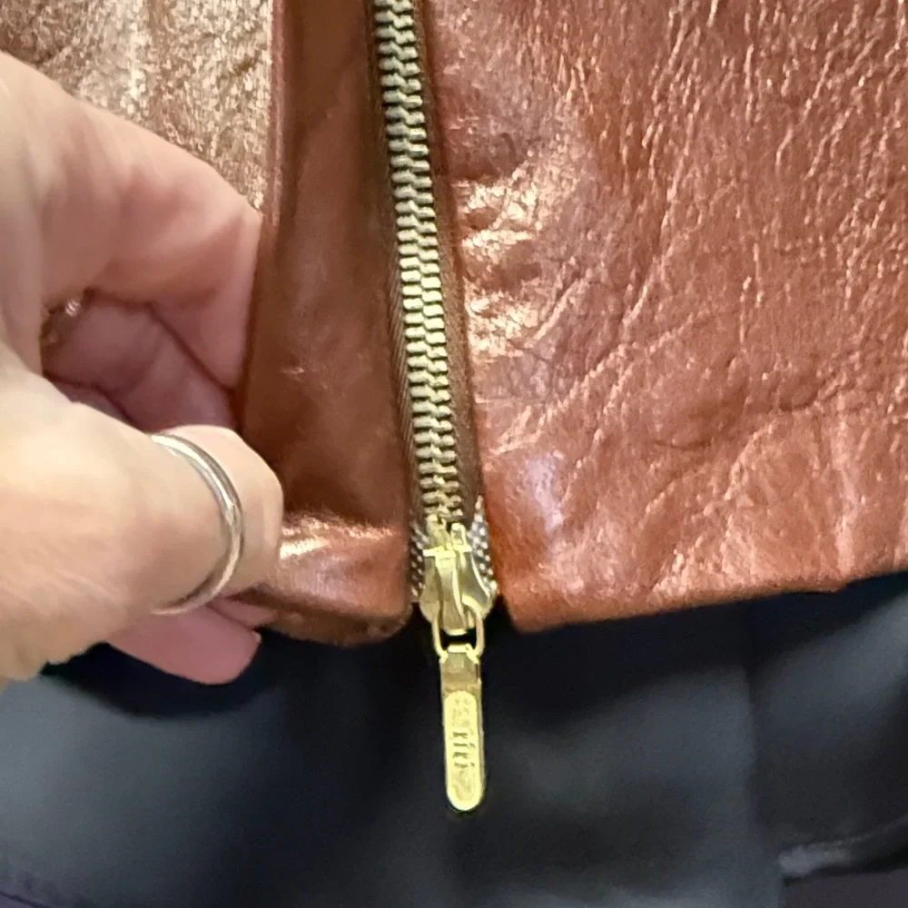 Rebecca Minkoff Metallic Copper Leather Jacket - Picture 16 of 16